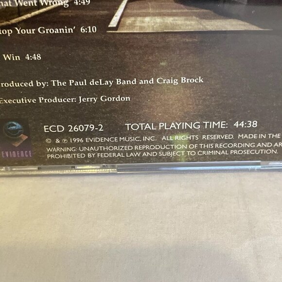 The Paul deLay Band – Ocean Of Tears (CD, 1996) Evidence ECD 26079-2 VG+ - Picture 5 of 6